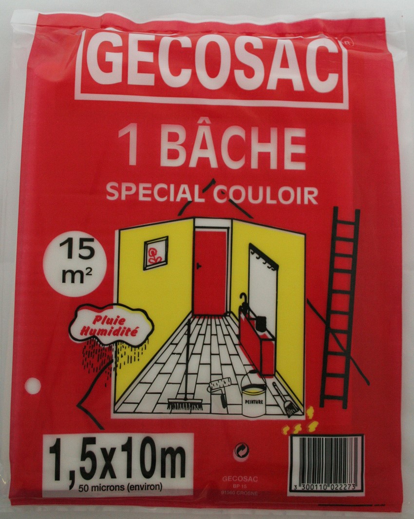 Bâche de protection polyéthylène translucide 1,5 x 10m