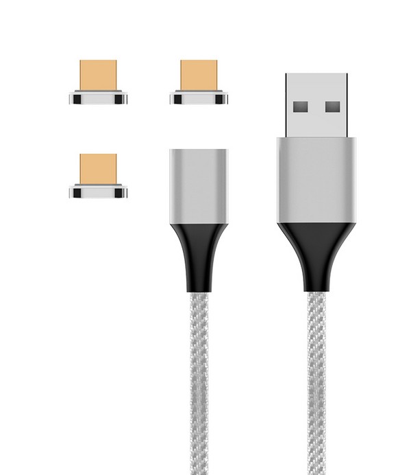 Cordon aimanté 3 embouts micro usb