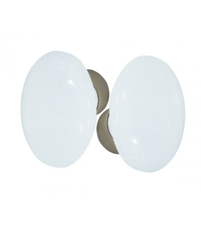 Bouton double ovale blanc