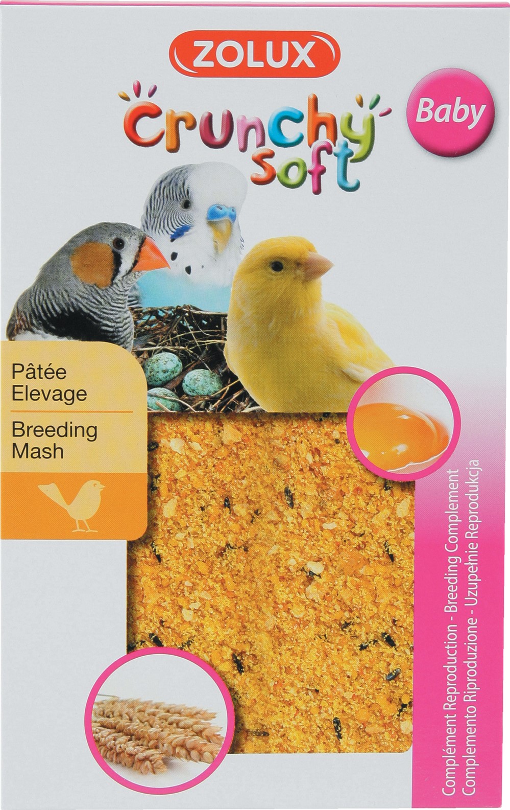 Pâtée élevage oiseaux Crunchy soft baby 150g