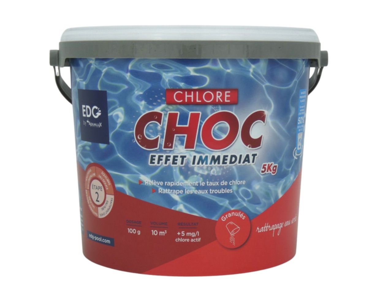 Granulés chlore choc 5 kg - EDG by AQUALUX