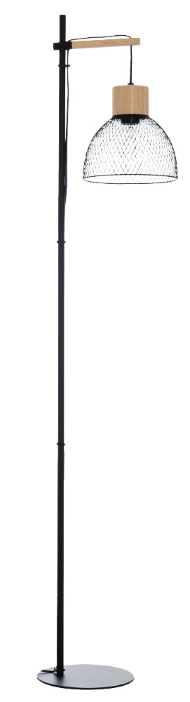 Lampadaire Bois Métal noir Bedwood H150cm Bois/Noir - SEYNAVE