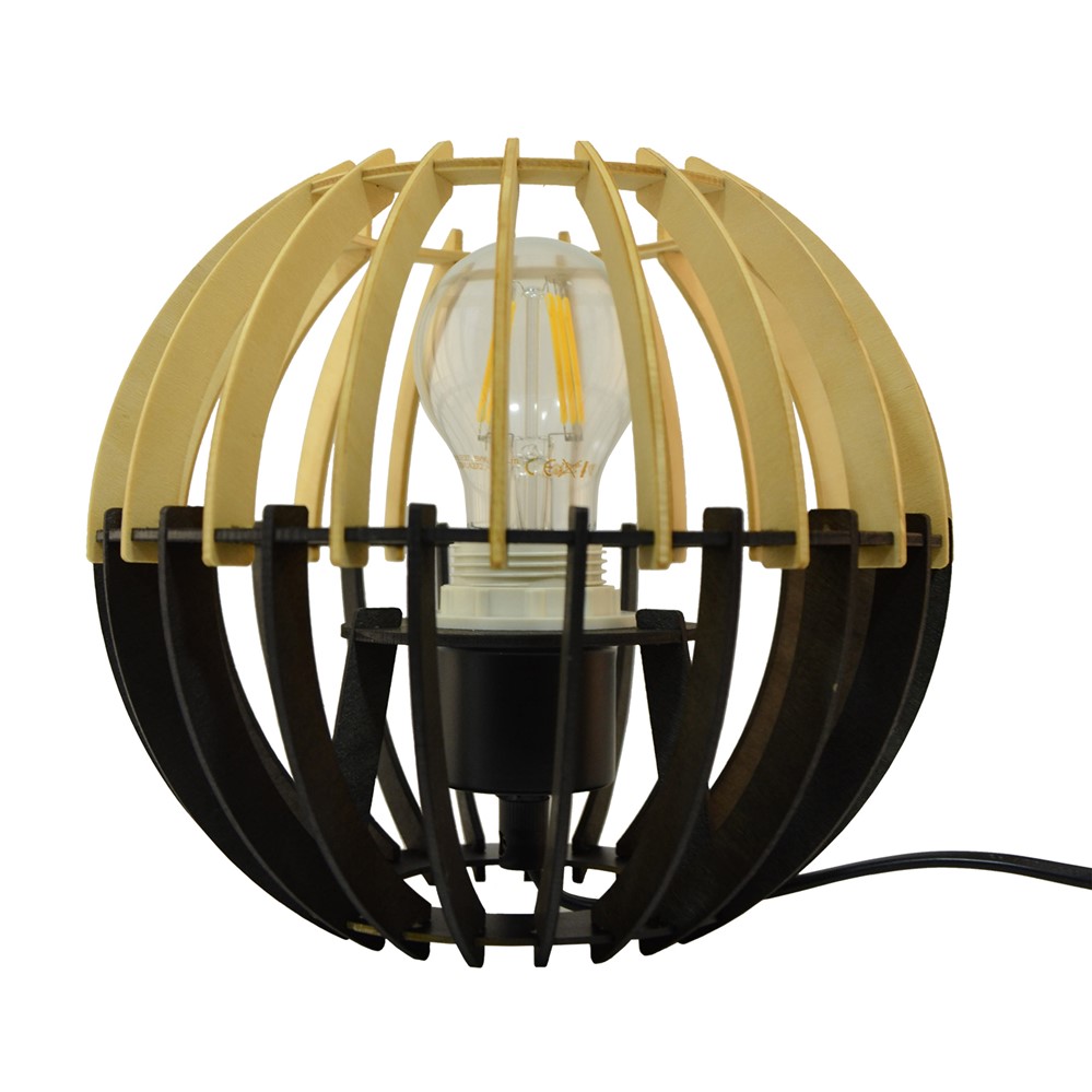 Lampe coblence bois naturel noir