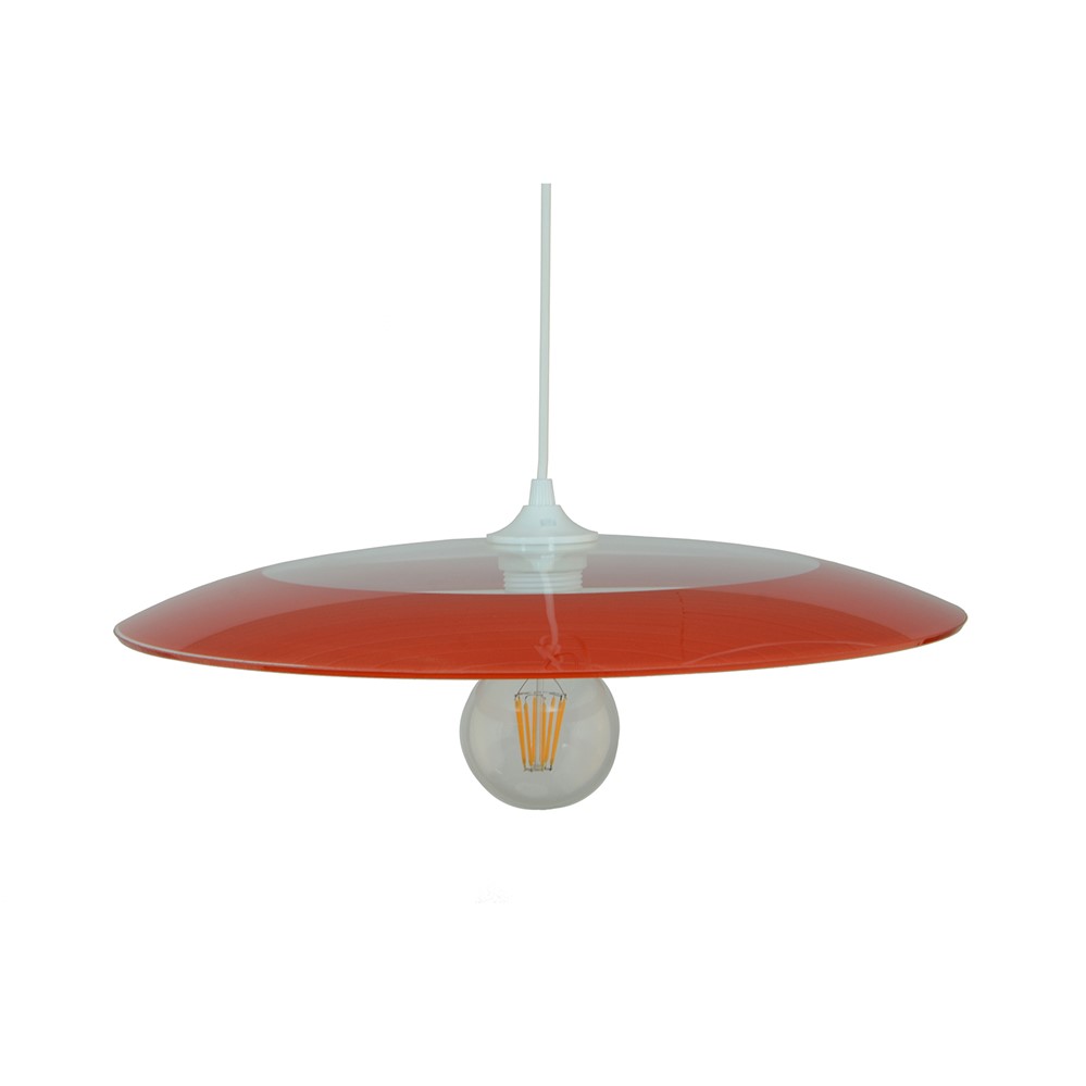 Suspension astroide transparent/rouge