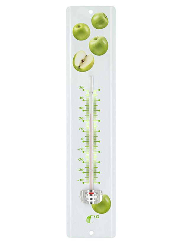Thermomètre décor pomme 30cm - BLACKFOX