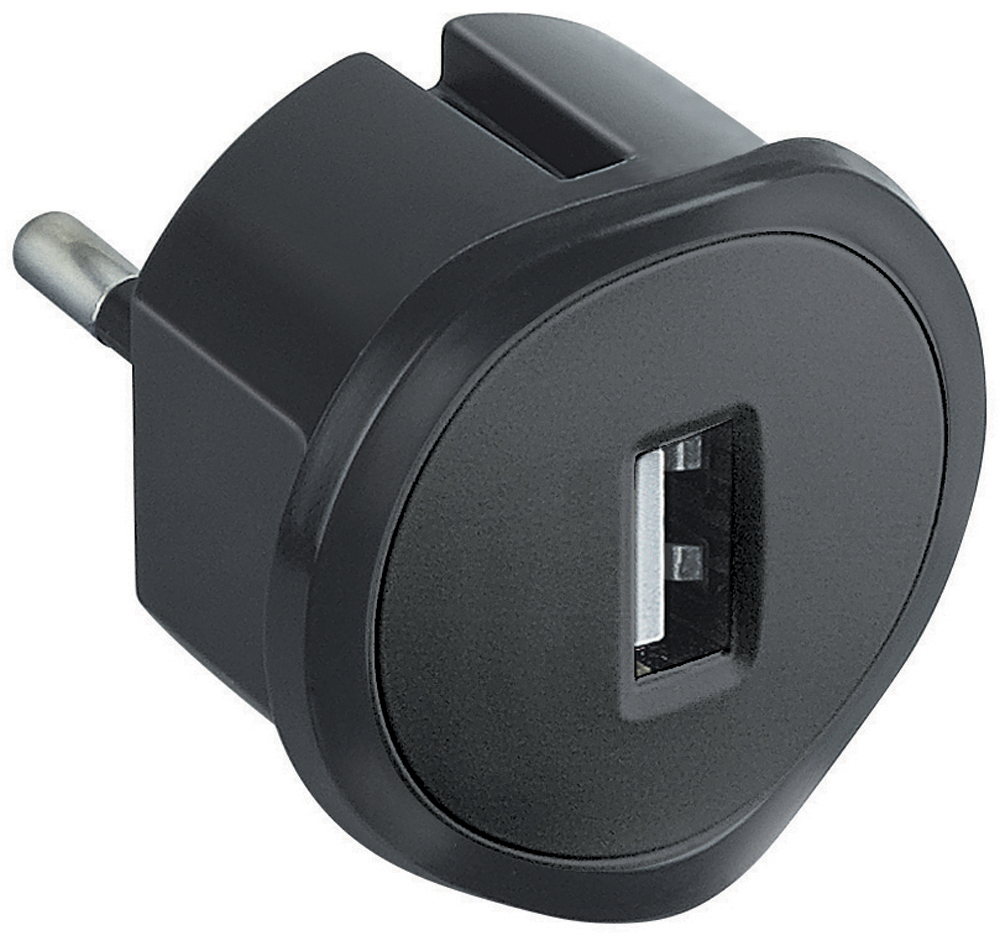 Adaptateur chargeur USB noir - LEGRAND