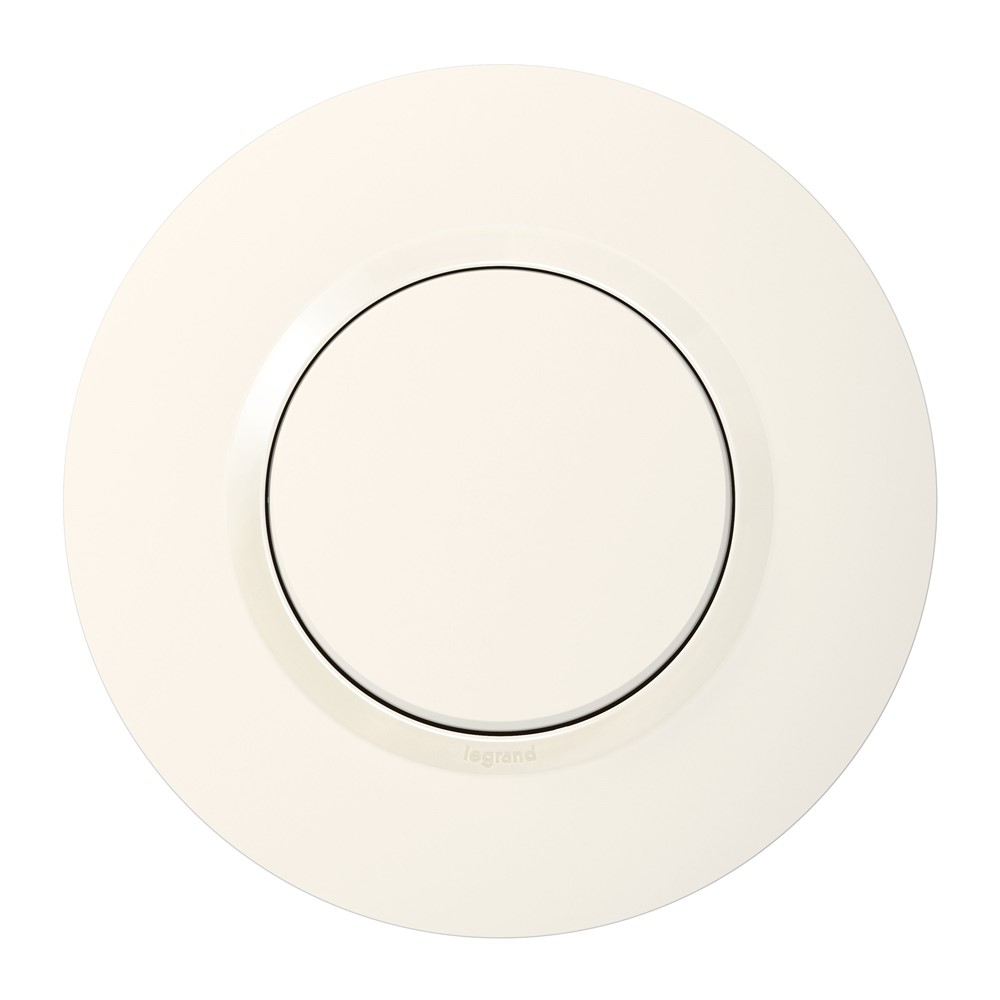 Bouton poussoir Dooxie blanc avec plaque ronde blanche - LEGRAND 