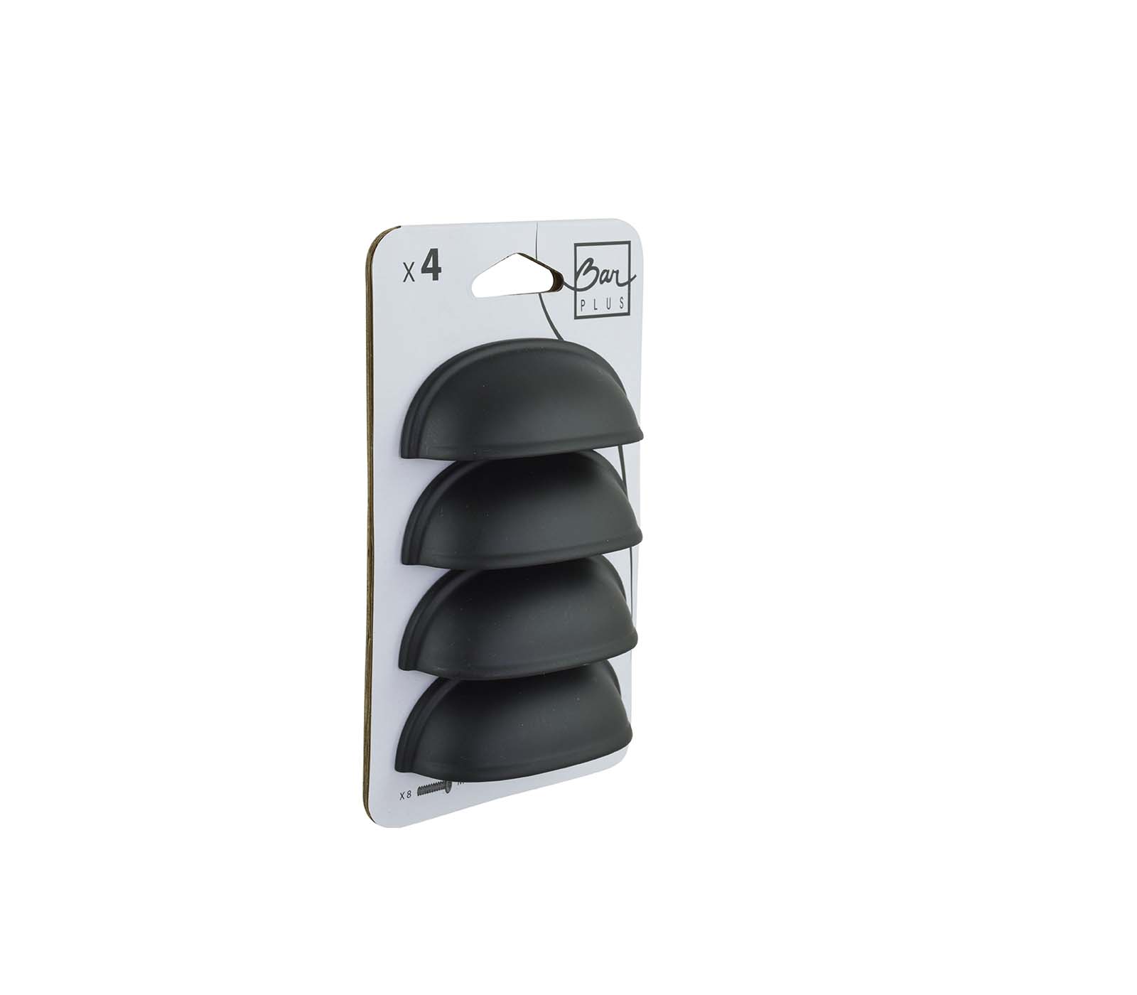 Set de 4 boutons de meuble Coquille acier noir - BAR PLUS