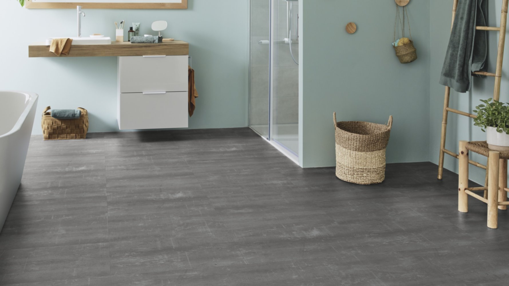 Dalles à clipser Starfloor Click Resist Acoustic 55 Composite Cool Grey 32x64cm