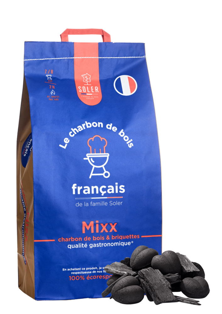 Charbon de bois et briquettes Mixx 8kg - SOLER