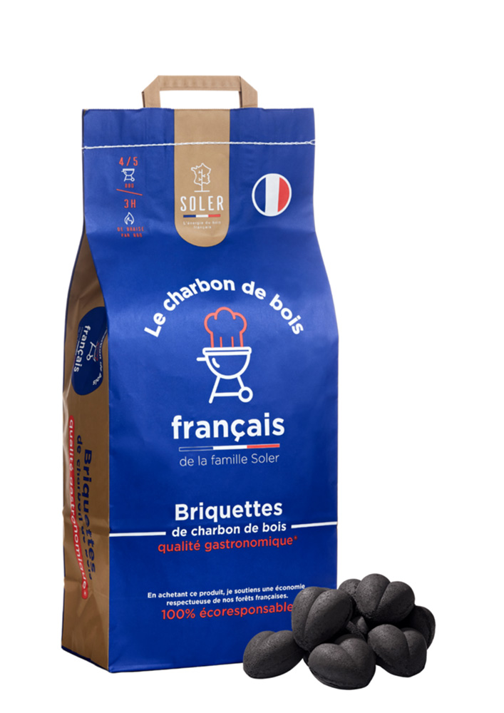 Briquettes de charbon de bois 7,5kg - SOLER