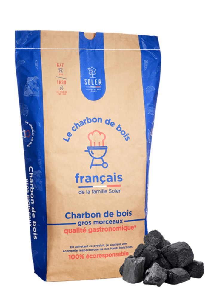 Charbon de bois gros morceaux 40L - SOLER