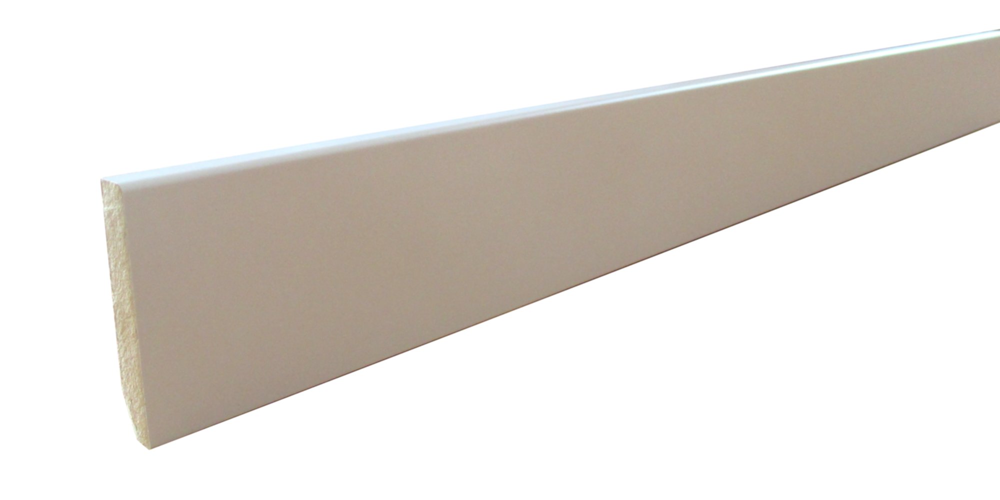 Plinthe Angle Vif Bord Arrondi M.D.F. Blanc 14X78 2m40