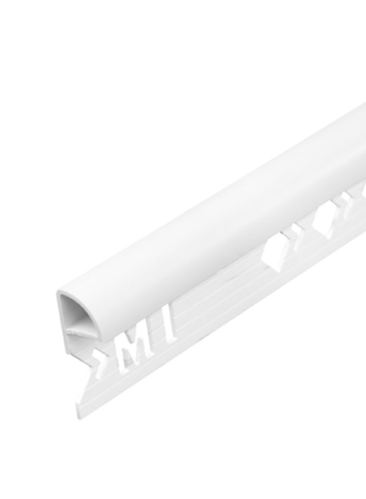Profilé 1/4 rond fermé Mur PVC blanc 12,5mm/2,5m