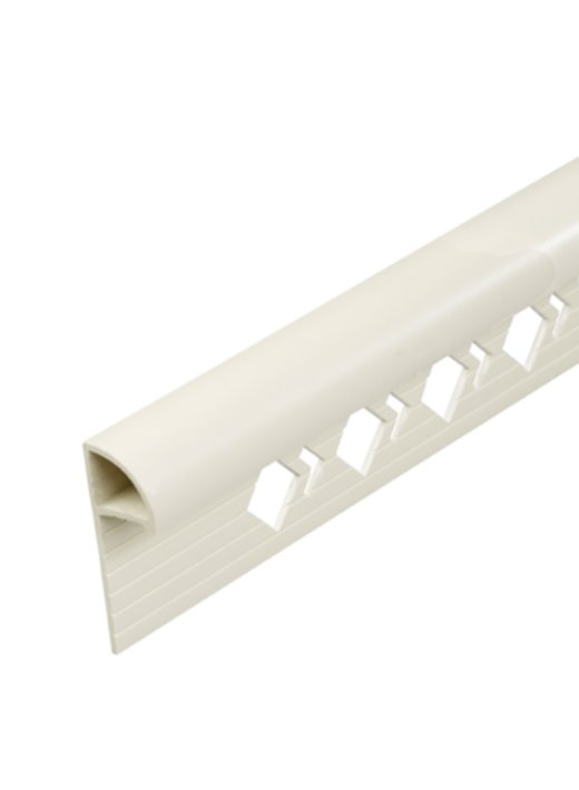 Profilé 1/4 rond fermé Mur PVC ivoire/beige 10mm/2,5m