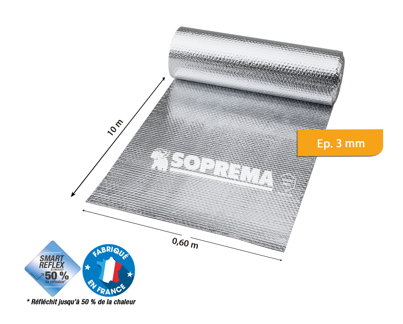 Kit isolant thermoreflecteur mince pour porte garage SOPREMA® 10x0,6m