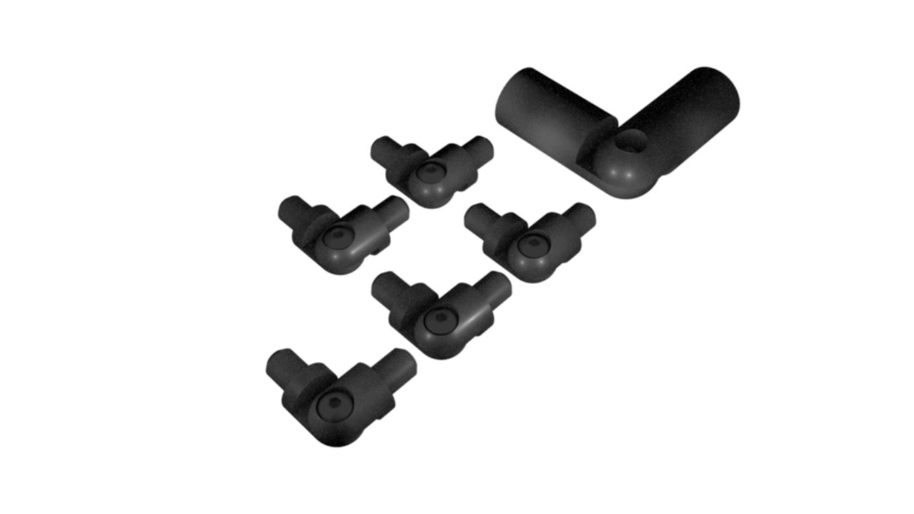 Kit angle 9005 black pour MC (x1) et tubes (x5) - BURGER