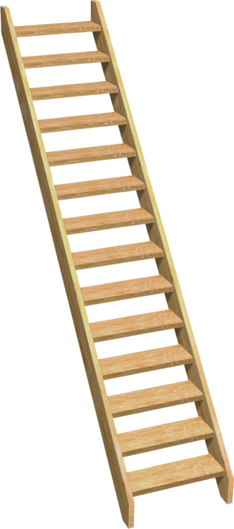 Escalier Droit sapin Normandie 14 marches 304,5x75cm - BURGER