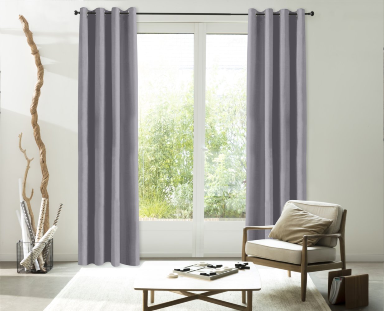 Rideau Isolant Thermique uni Finland 140x240cm Gris