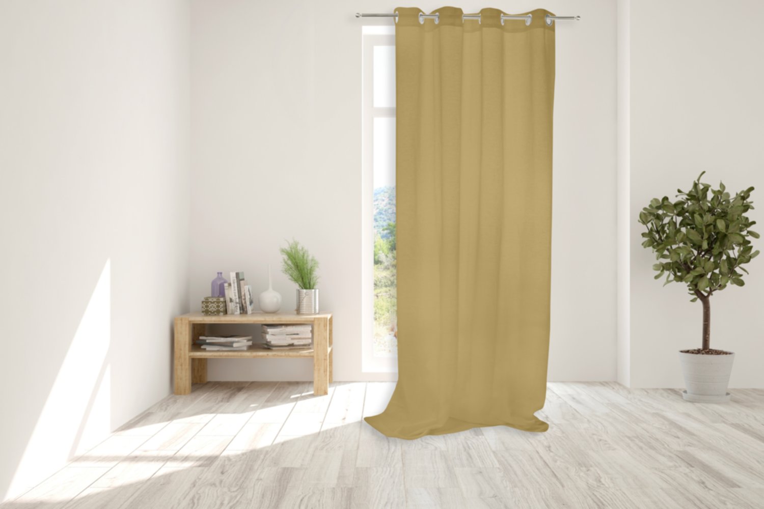 Rideau aspect Shantung Esmeralda 140x240cm Taupe