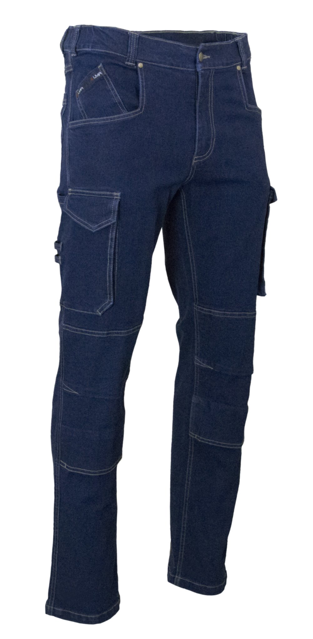 Pantalon denim avec poches genouillères BLEU DENIM T38