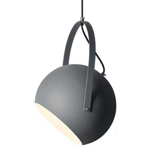 Suspension Métal Sarzeau Boule Gris 60W Ø25cm h35cm