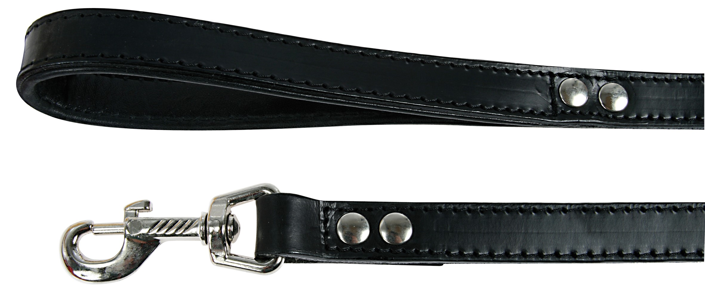 Laisse cuir bouledogue - L1m - 20mm - noir