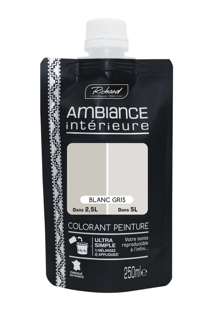 Colorant spécial peinture acrylique monodose 250ML Blanc  gris