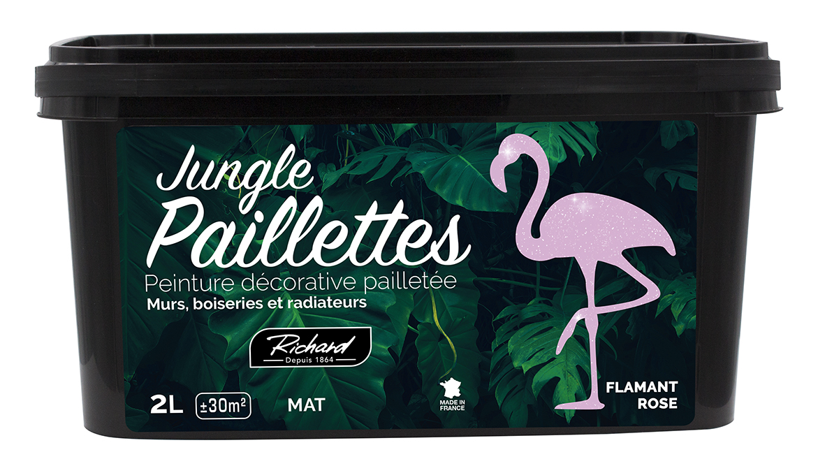 Peinture décorative Jungle paillettes Flamant 2L - RICHARD COLORANT