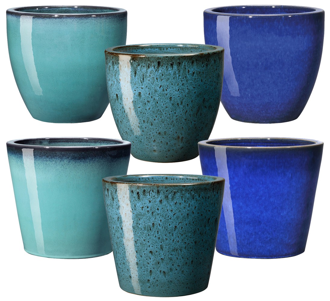 Pot pour plantes Ø36cm bleu azulejos - DEROMA