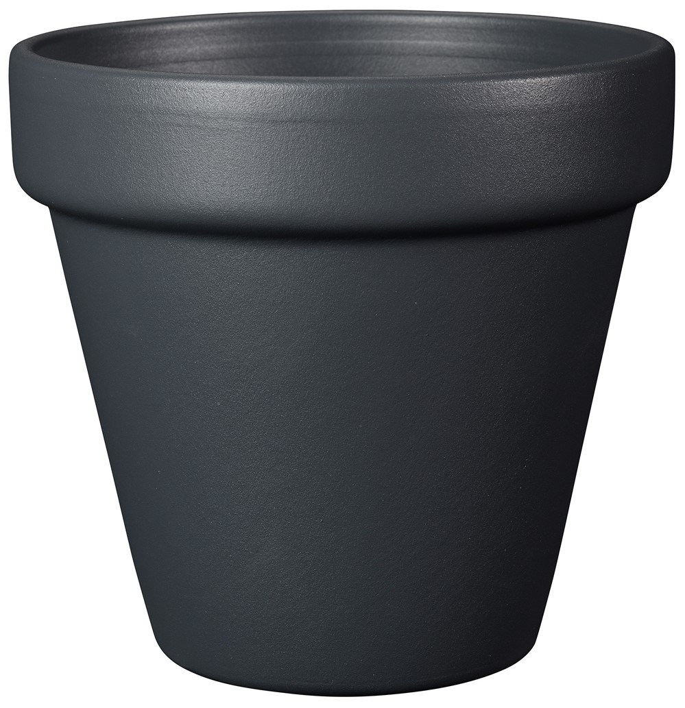 Pot Vaso BigBand Cendre Ø15,6cm Terre Cuite Epoxy h13,7cm Noir - DEROMA