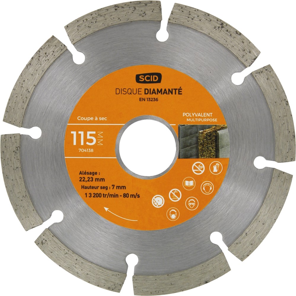 Disque polyvalent std  Ø115 segmenté - SCID