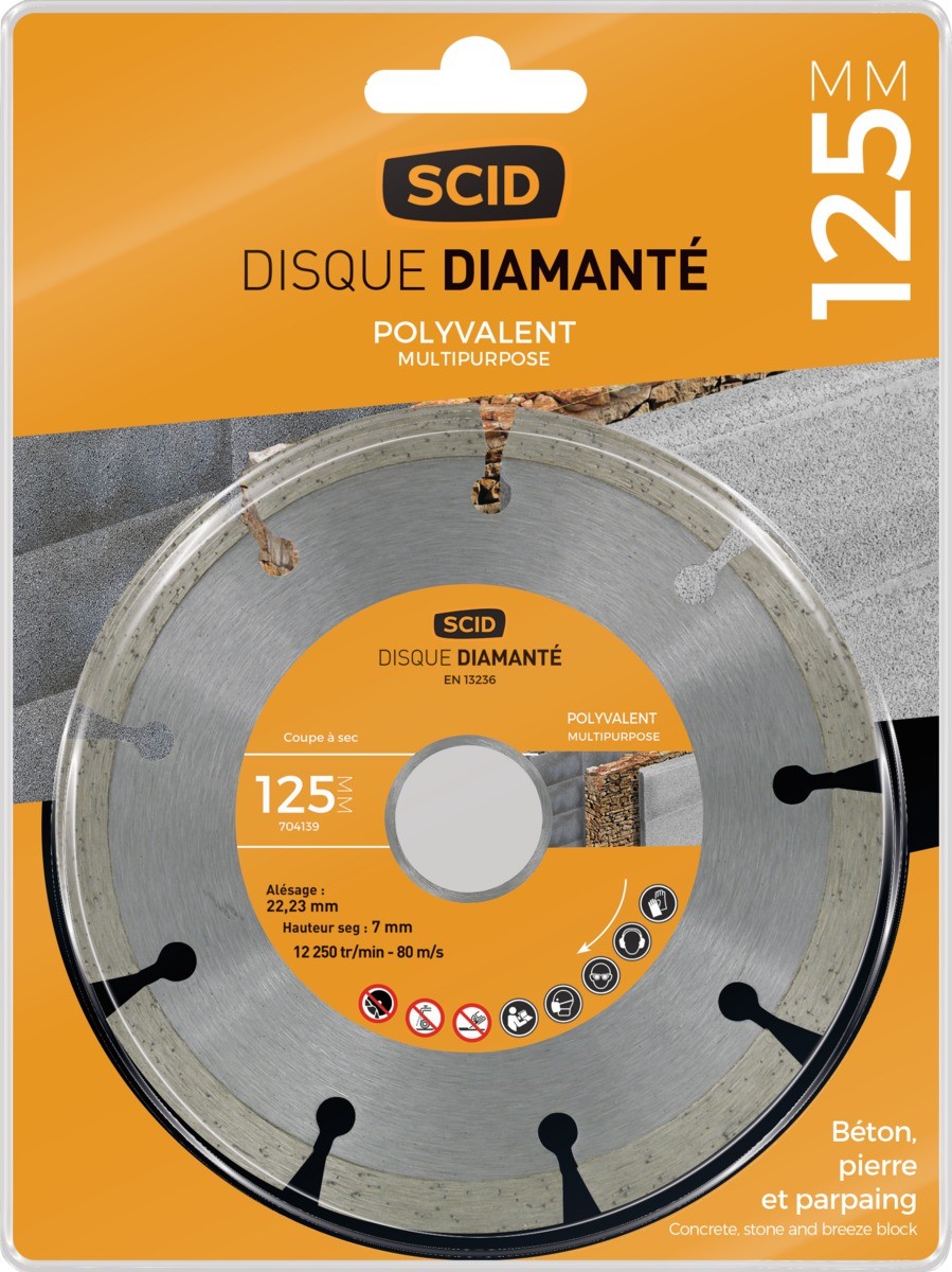 Disque polyvalent std  Ø125 segmenté - SCID 