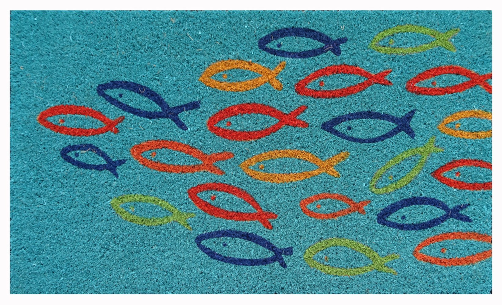 Tapis d'entrée abrité Coco Folie Poisson 75x45cm