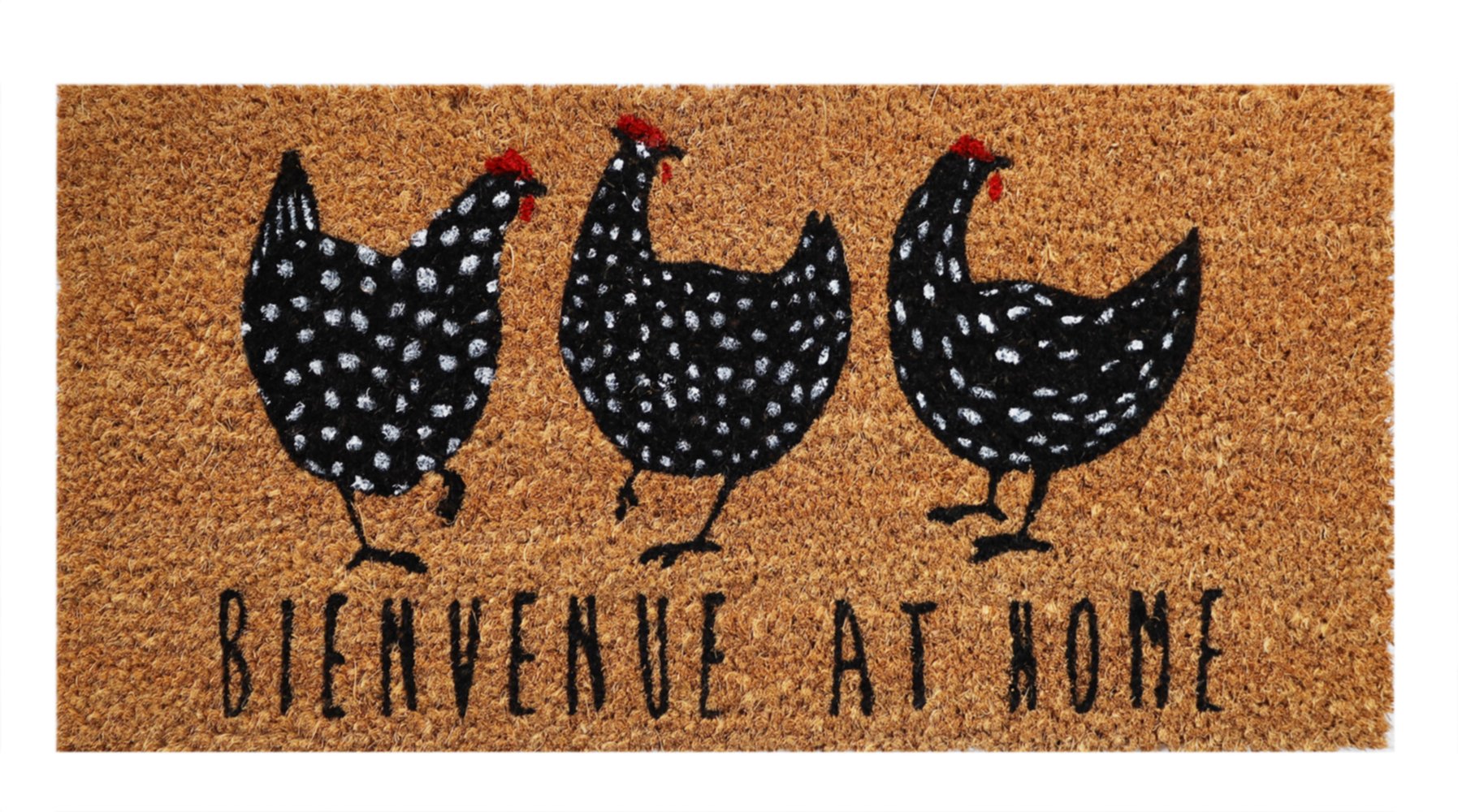 Tapis d'entrée abrité Coco Poucet Poule 50x25cm