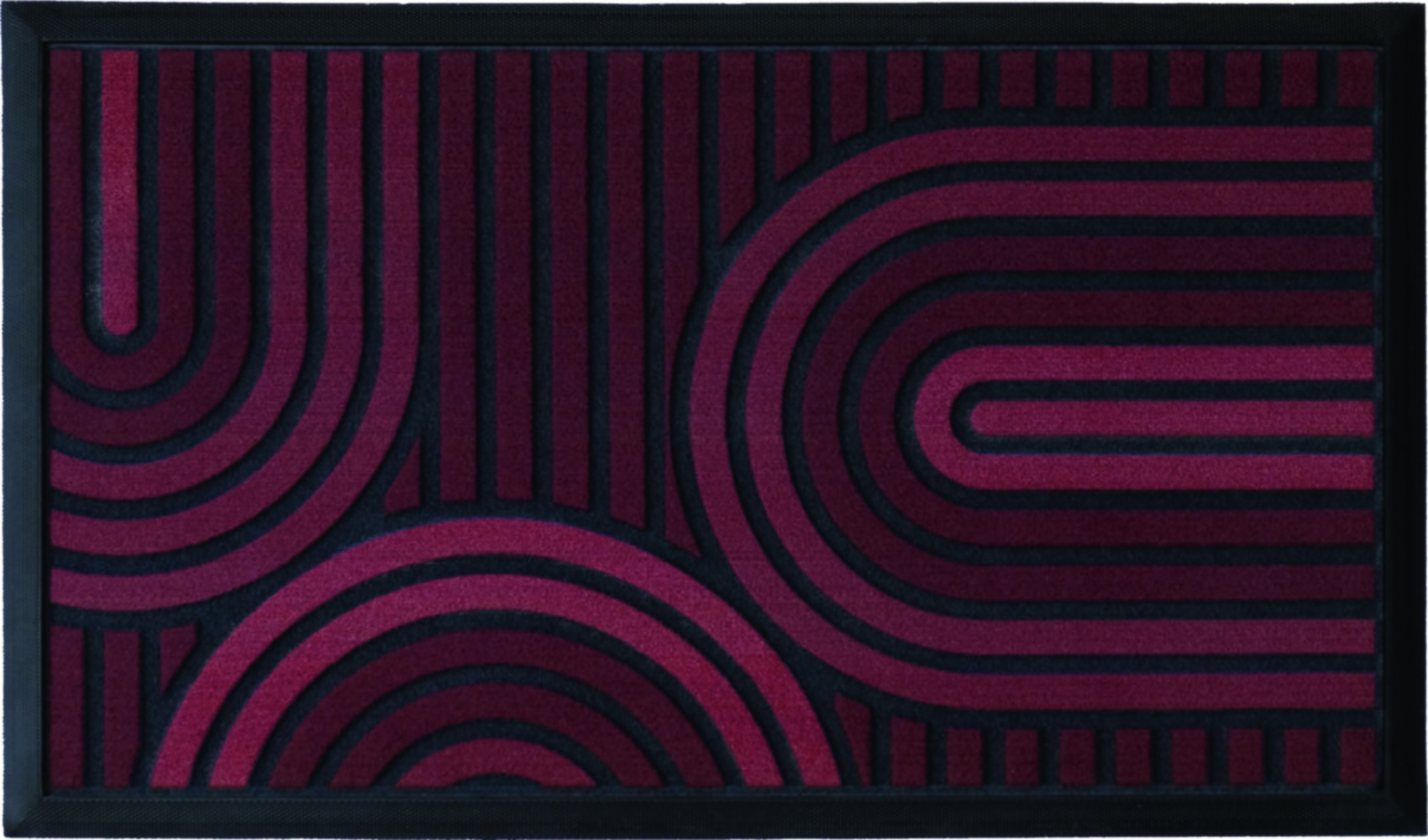 Tapis d'entrée abrité Swing Arcs Brun 76x46cm