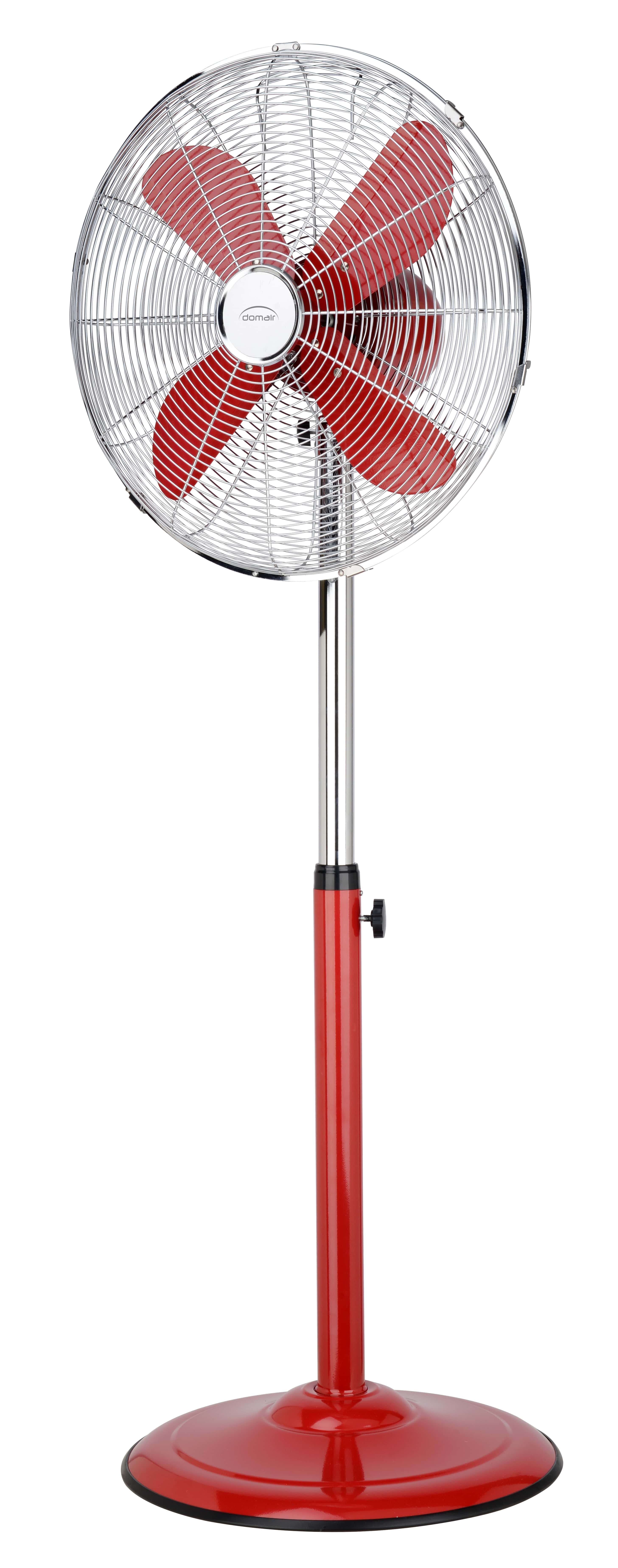 Ventilateur sur pied métal 40 cm rouge