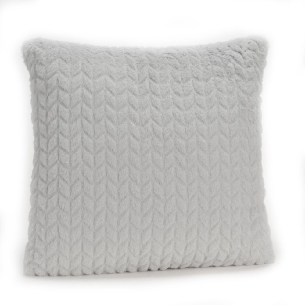 Coussin uni Chevron gris clair 40x40cm   