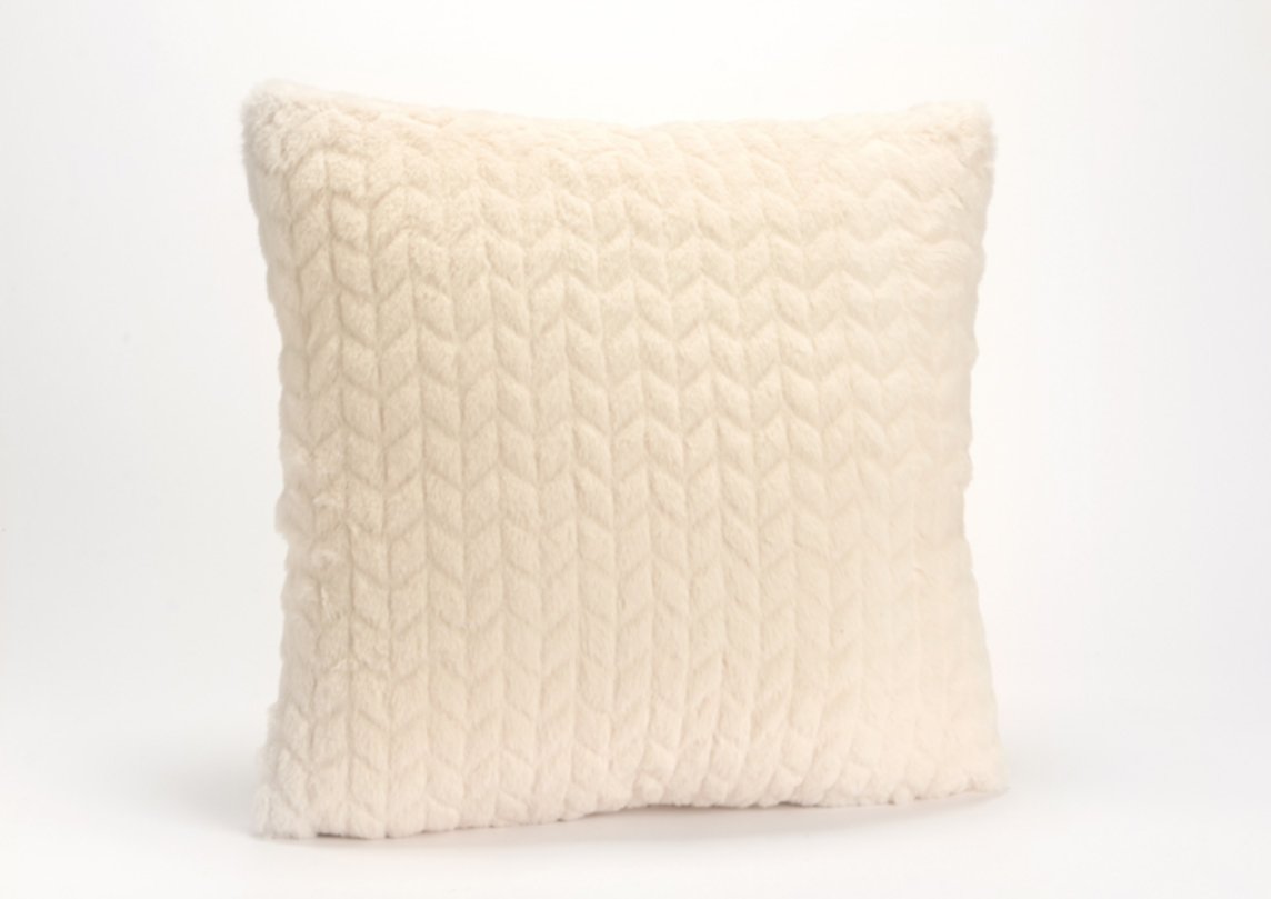 Coussin uni Chevron crème 40x40cm        