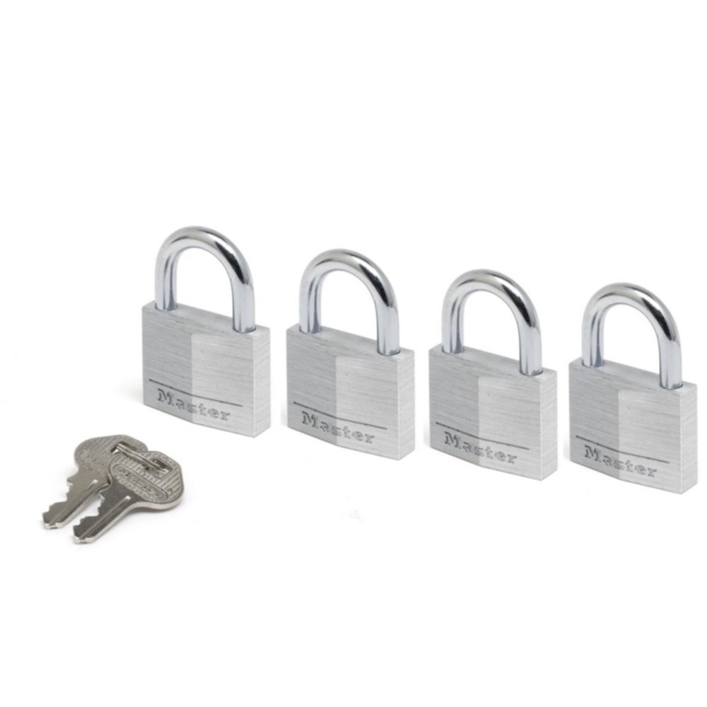 Lot 4 cadenas Master Lock, clé commune, 