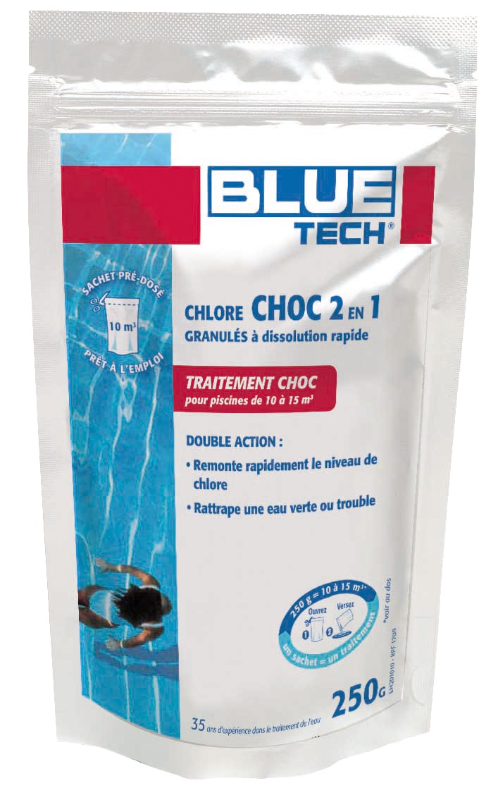 Chlore choc 2 en 1 unidose-granulés 10-15 m3 250g