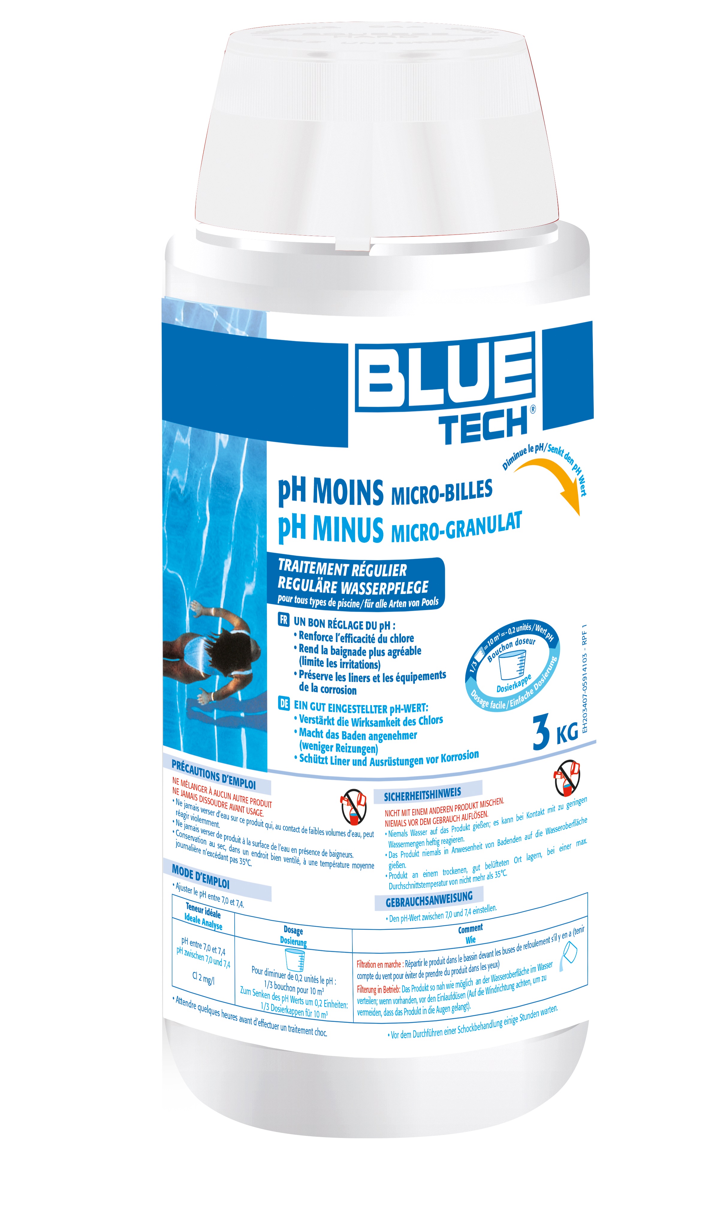 Ph moins micro-billes 3kg