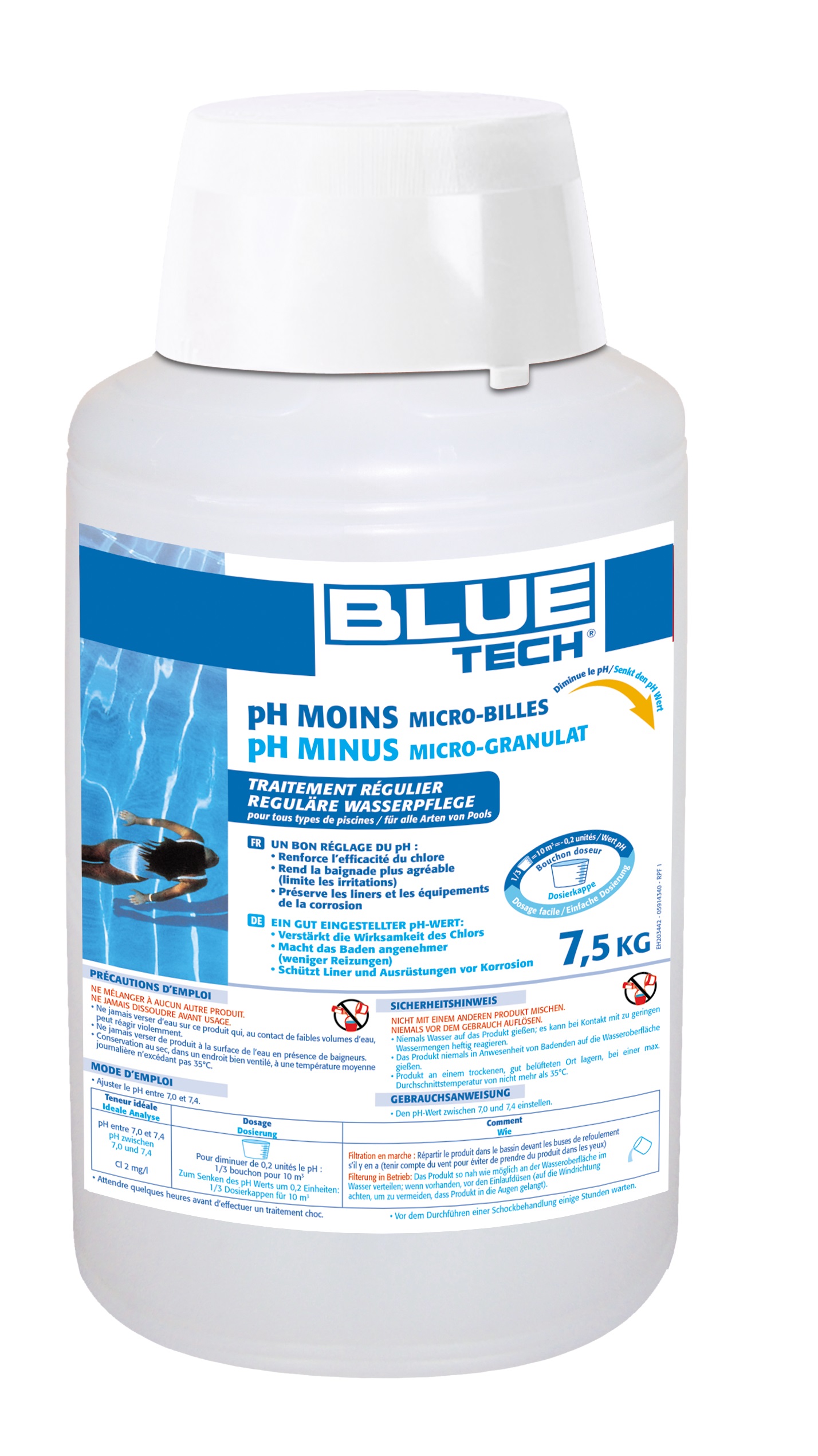 Ph moins micro-billes 7,5 kg