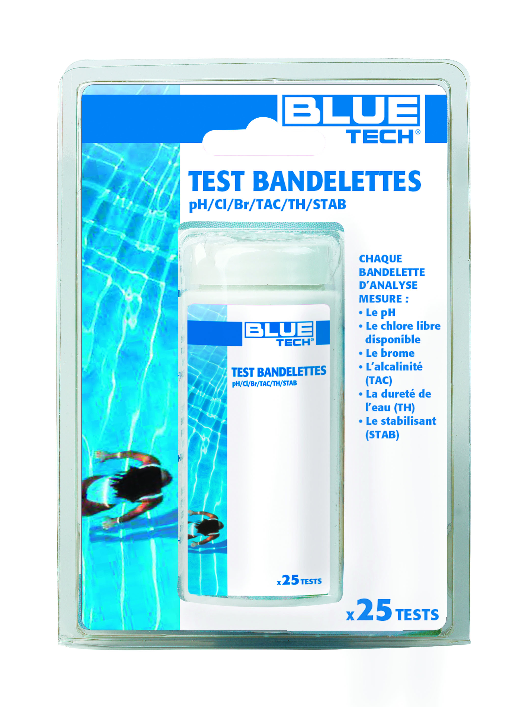 Test bandelettes cl/br/ph/th/tac/stab 