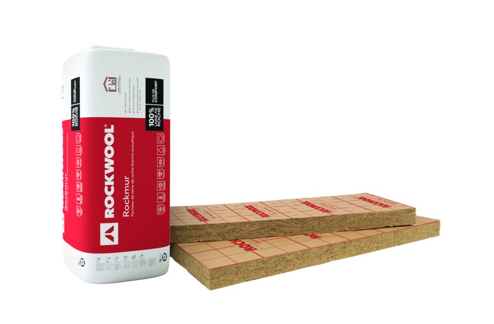 Panneau laine de roche Rockmur Kraft 10cm 1,35x0,6m R2,85 - ROCKWOOL