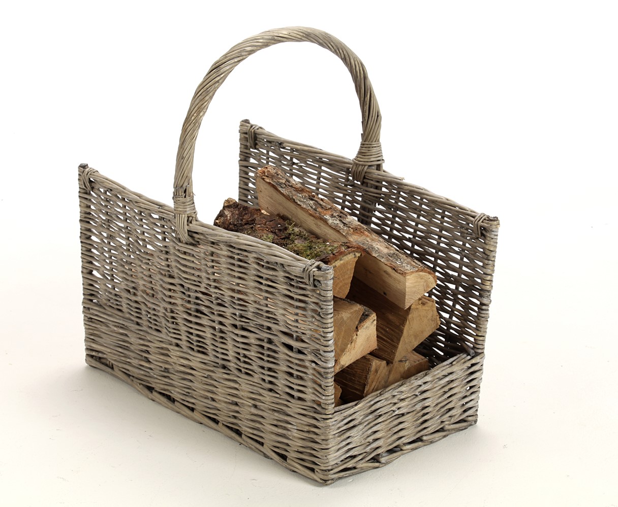 Panier à bûches osier Novéo L53xP31xH57cm- DIXNEUF