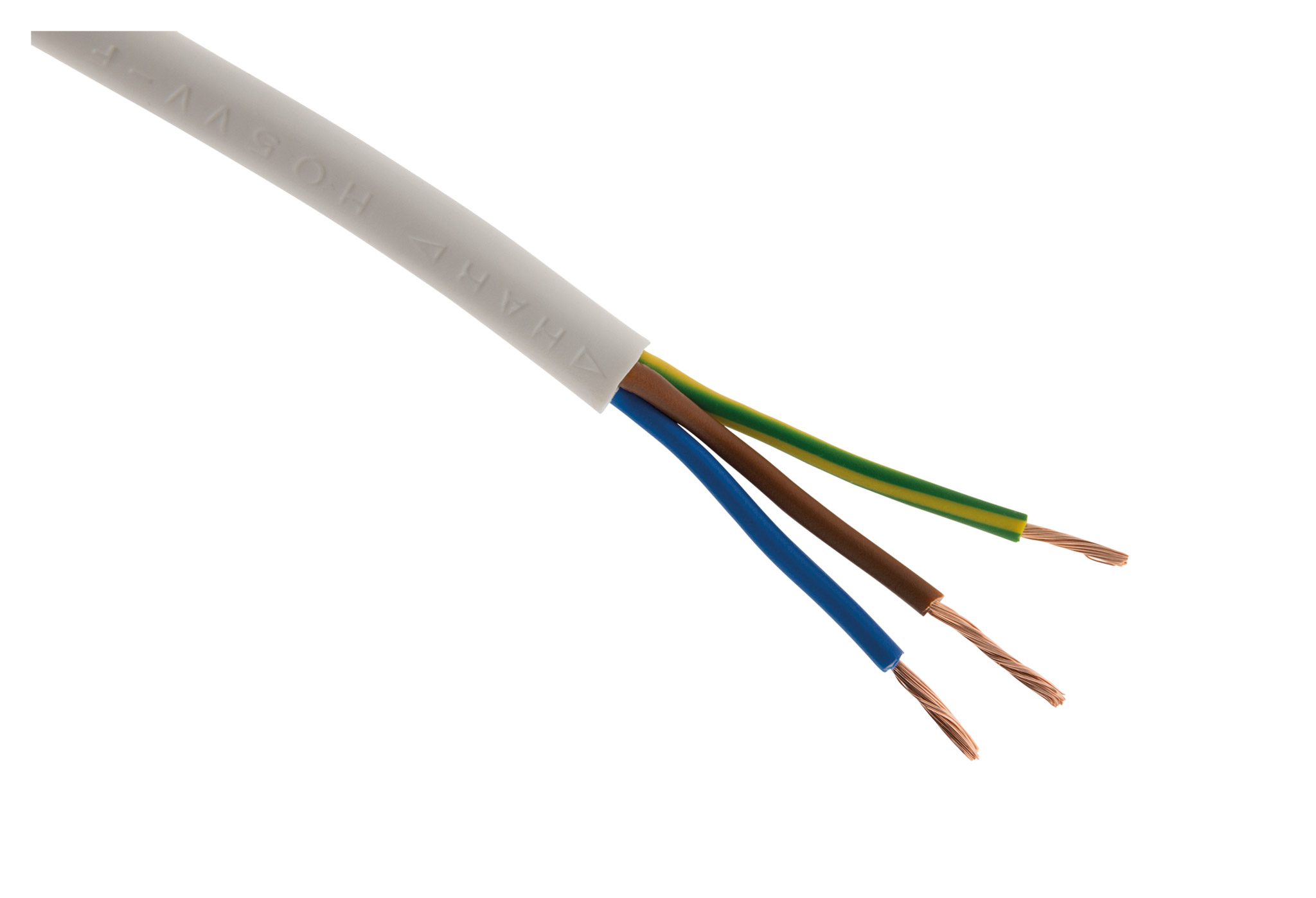 Cable ho5vvf 3x2.5 blanc 5m - plasto - INOTECH