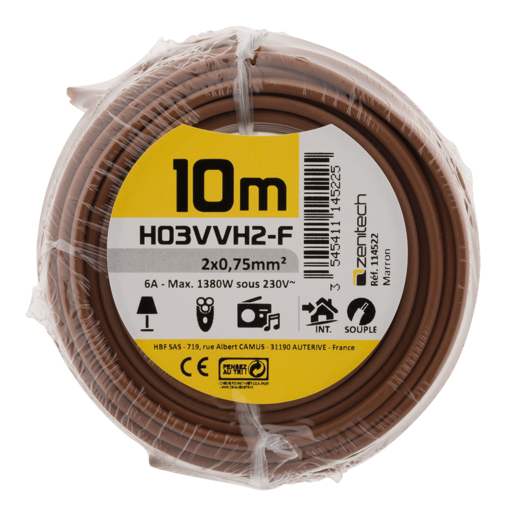 Cable ho3vvh-2f 2x0.75 mar. 10m - PLASTO