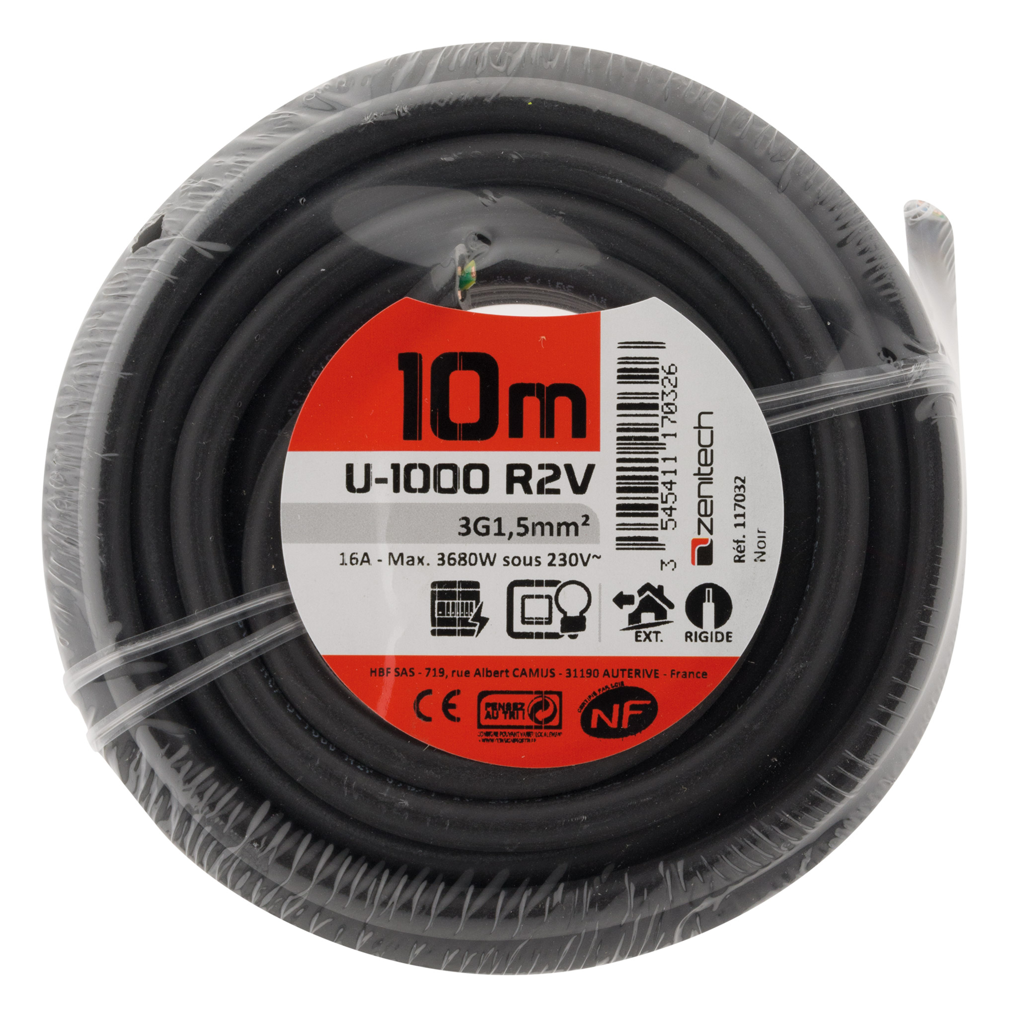 U-1000 R2V 3G1,5 cours 10m - ZENITECH