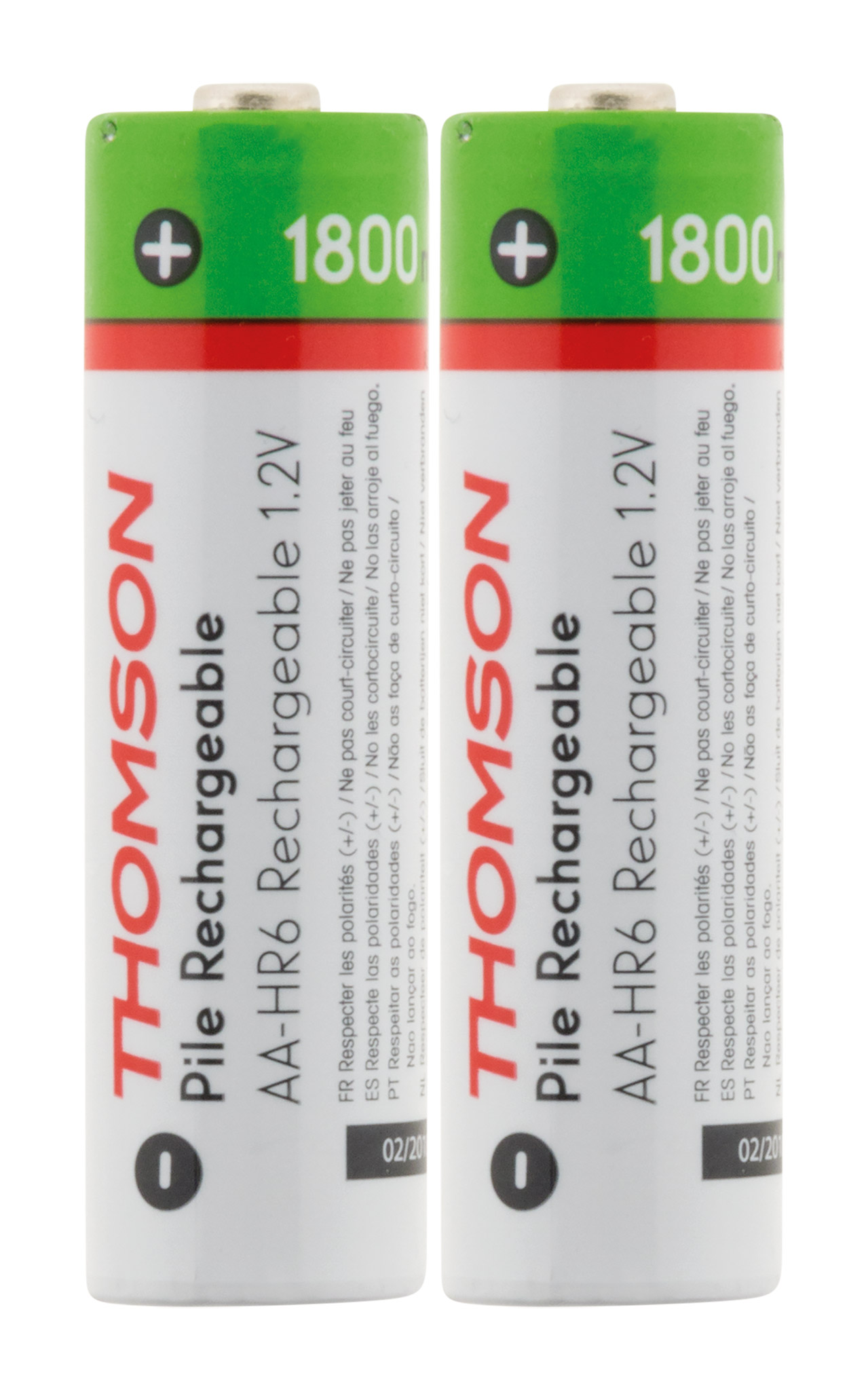 Pack 2x piles recharg hr06 aa 1800 mah thomson